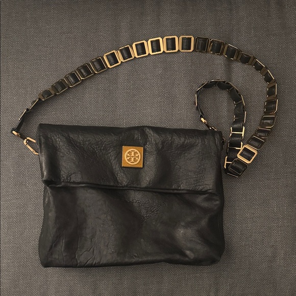Tory Burch Louisa Leather Messenger Bag Purse - Picture 1 of 12
